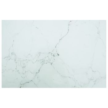 Tablero Mesa Diseño Mármol Vidrio Templado Blanco 100x62 Cm 8mm Vidaxl