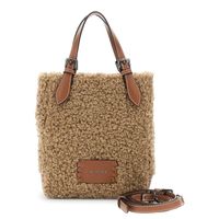 bolso de mano en tejido rizado hazelnut