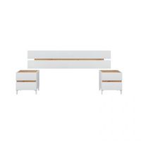 cabecero con mesitas tempus blanco artik blanco mate - roble nodi 216 x 47 x 3 cm