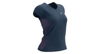 Maillot de manga corta compressport performance mujer azul rosa
