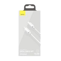 cable baseus simple wisdom usb-c a lightning pd 20w 15 m blanco