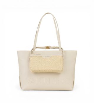 Valentino para mujer. VBS9TE01GRA Bolso Shopper beige (OSFA), Casual, Poliuretano