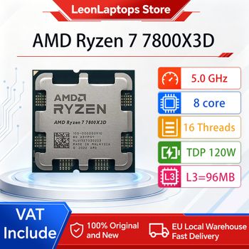 PROCESADOR AMD Ryzen 7 7800X3D R7 7800X3D 5,0 GHz 8-Core 16-Thread CPU procesador 5nm 96M Socket AM5 placa base compatible con X670/B650