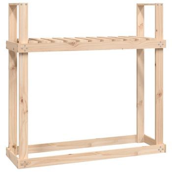 Leñero De Madera Maciza De Pino 110x35x108,5 Cm Vidaxl
