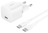 cargador usb belkin wca012kq1mwh-b6 usb-c pd 25w  cable usb-c a usb-c 1m color blanco