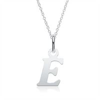 cadena con colgante de letra e de plata 925