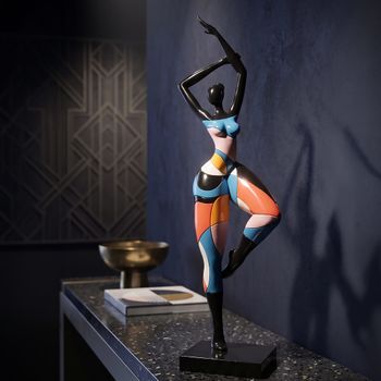 Mujer de resina multicolor 11,5x9x38,5 cm