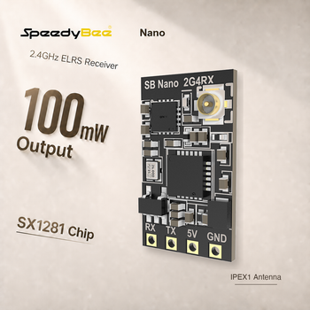 Receptor SpeedyBee Nano ExpressLRS 2.4GHz 100mW con Antena IPEX1 T de 0.7g para Drones FPV Compactos y Construcciones de Aeronaves RC, 1 Unidad, 3 Unidades, 5 Unidades