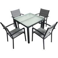 conjunto mesa y 4 sillas terraza conjunto muebles jardin exterior 5 piezas