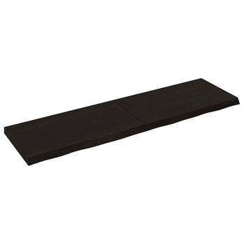 Tablero Mesa Madera Roble Tratada Marrón Oscuro 180x50x(2-6) Cm Vidaxl