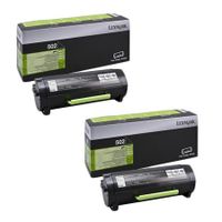 original multipack lexmark ms610dte printer toner cartridges 2 pack -50f2000