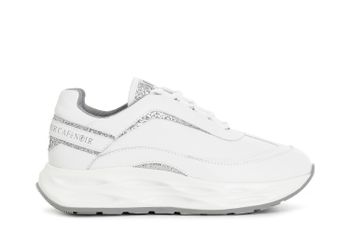 zapatillas running con apliques de glitter white/silver 36