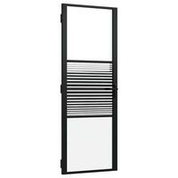 puerta de vidrio rayado negro 76 x 35 x 2015 cm aluminio vidaxl