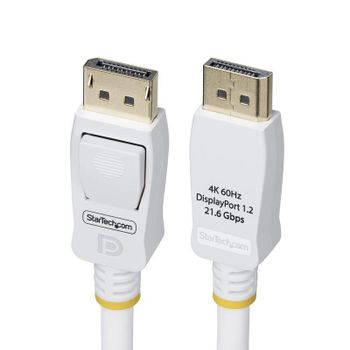Cable DisplayPort 1.2 StarTech 1,8m Blanco Certificado VESA 4K 60Hz