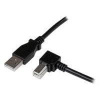 cable adaptador usb 1m para impresora acodado - 1x usb a macho - 1x usb b macho en angulo derecho
