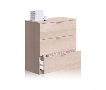 Cómoda de 3 cajones amplios y versátiles en roble 77x80 cm andra roble 77 x 80 x 38 cm
