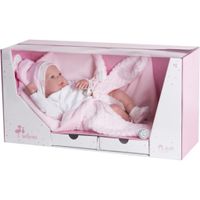 arias - munecas arias - reborn rocio de 45 cm con manta bebe realista con extremidades de vinyl y cuerpo blando arias 98020
