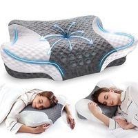 almohada cervical de espuma viscoelastica con forma de mariposa estilo de almohada baja funda ajustable y transpirable