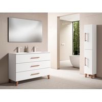 mueble fusta 120 cm 3c 2s blanco mate pack mueble  lavabo