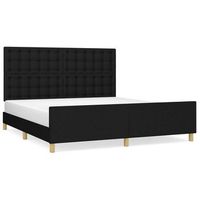 estructura de cama con cabecero de tela negro 180x200 cm vidaxl