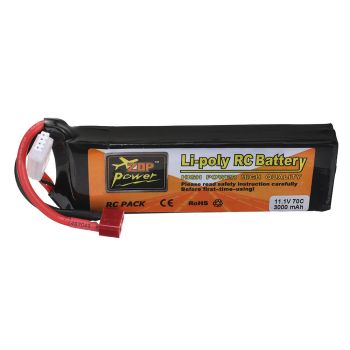 Batería ZOP Power 11.1V 3000mAh 70C 3S LiPo con conector T para coche RC