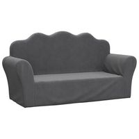 sofa para ninos de 2 plazas  sofa de salon  sofa de descanso felpa suave gris antracita
