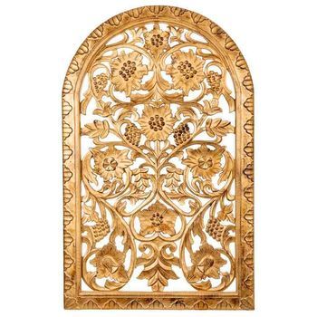 Panel De Madera Artesanal Dorado 76x04x120