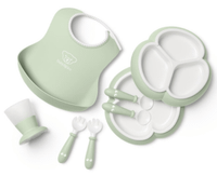 babybjorn vajilla completa con babero verde pastel 8 piezas