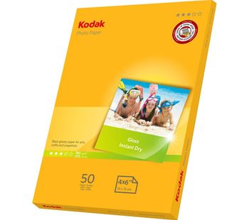 KODAK 100 x 150 mm Photo Paper - 50 Sheets