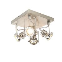 plafon industrial acero 4-luces giratorio