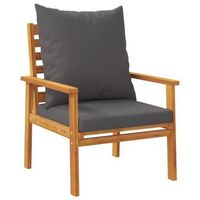 pack 2 uds sillon de jardin  silla de jardin  silla de exterior con cojines sillonmadera maciza acacia
