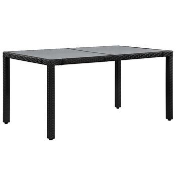 Conjunto De Comedor De Exterior 7 Piezas Ratán Sintético Negro