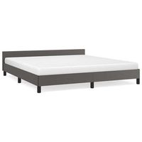 cama de matrimonio  cama de adulto  estructura de cama con cabecero sin colchon gris 160x200 cm