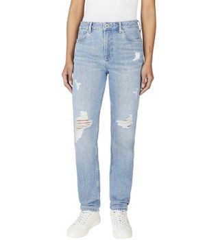 Pepe Jeans para mujer. PL204591RI6 Jeans en fit taper Violet azul (29/30), Casual, Algodón, Denim, Sostenible