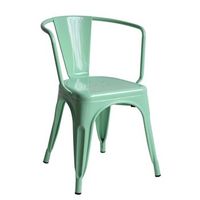 pack 4uds silla tudix industrial vintage con brazos 49x50x74cm verde menta