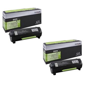 Lexmark 502X Black Original Toners Twin Pack (2 Pack)