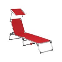 tumbona reclinable plegable rojo  55 x 193 x 31 cm
