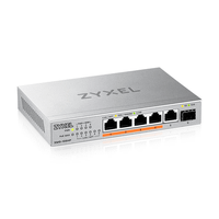 zyxel xmg-105 5 ports 25g  1 sfp 4 ports 70w total poe desktop multigig unmanaged switch