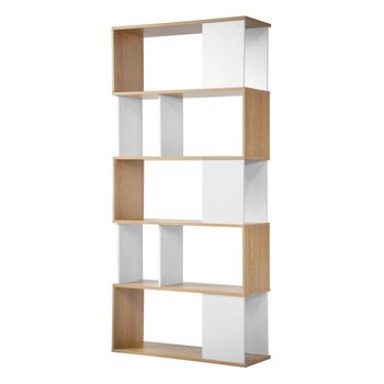 Biblioteca decoración blanca y roble - l80 x h173,5 cm