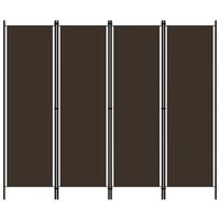 biombo separador de ambientes 4 paneles 200 x 180 cm en tela marron y hierro dec030873