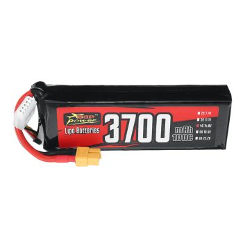 ZOP Power 4S 14.8V 3700mAh 100C 54.76Wh Batería LiPo con enchufe XT60 para coche RC