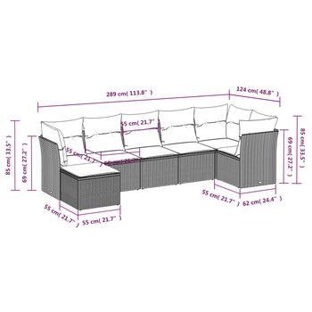 Conjunto De Sofás Para Exterior (con Cojines, Combinación De 7 Piezas)