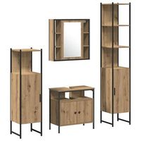 juego de muebles de bano 4 uds roble artisan vidaxl