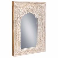 espejo de madera y cristal blanco 60x6x87