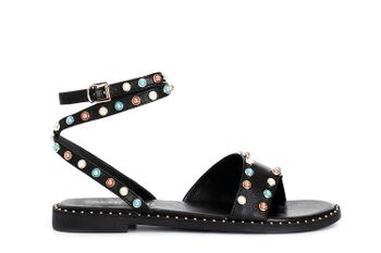 sandalias asimétricas de piel black 37