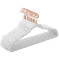 juego de 20 perchas aterciopeladas de 415 cm de color blanco y rosa