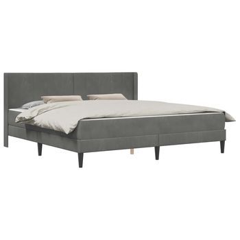Estructura De Cama Con Colchón Gris Oscuro 200 X 200 Cm Vidaxl