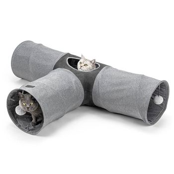 Túnel Lionto de 3 vías para gatos - 80 x 120 x 30 cm (L x An x Al)
