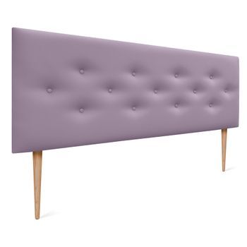 Dhome Cabecero De Polipiel Con 3 Hileras Intercaladas De Botones Y Patas Cabezal Tapizado Cama Lujo (lila, 145cm)
