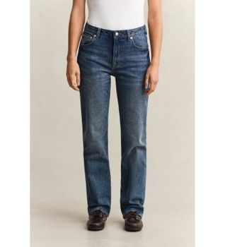Gant para mujer. 4100304 Jeans elásticos de pernera recta azul (28/32), Casual, Algodón, Denim